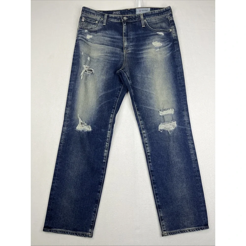 AG Adriano Goldschmied Isabelle High Rise Straight Crop Jeans 32 LED1753-17Y-FTS